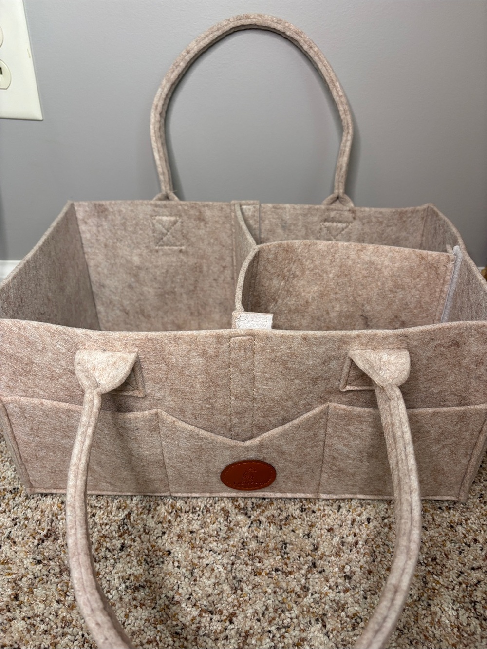 Maliton Felt Organizer Tote in Light Beige